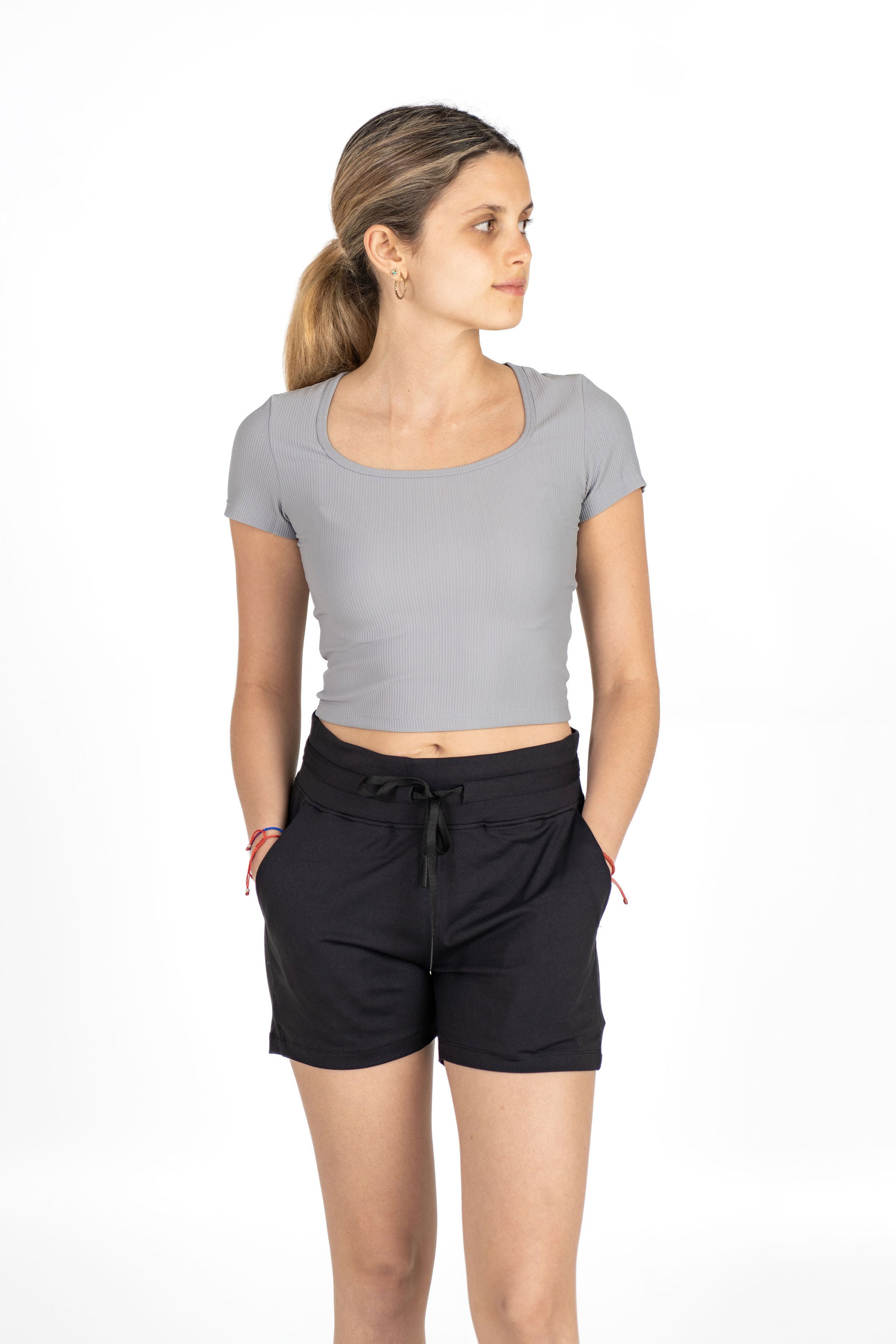 Everyday Casual Top - Gris Claro